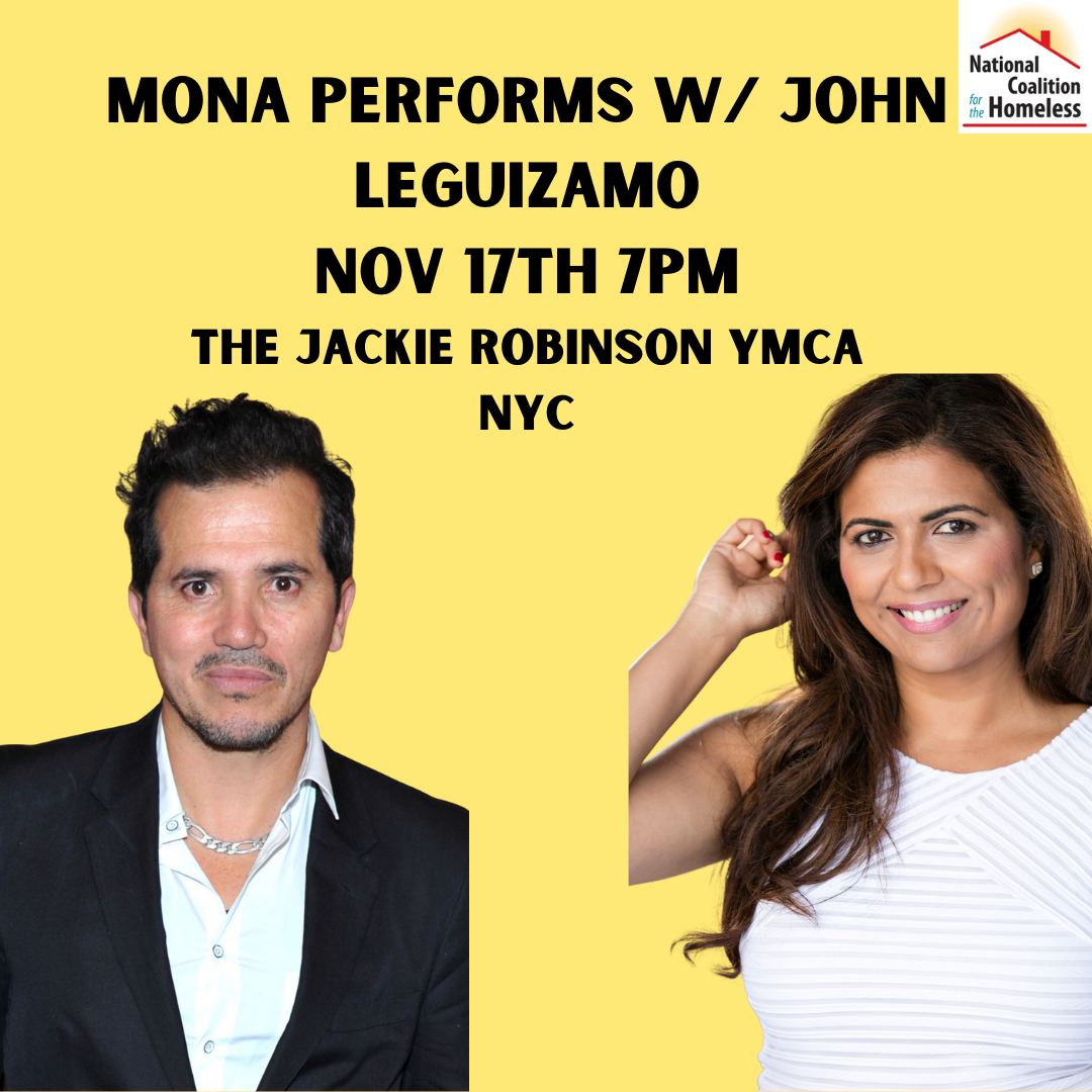 Mona performs at National Coalition for the Homeless w/ John Leguizamo in NYC