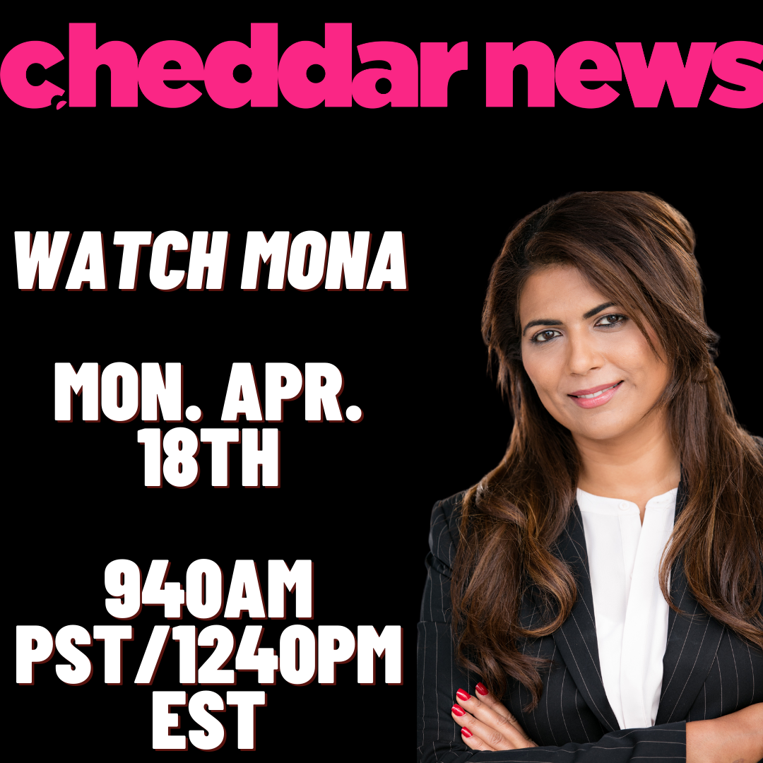 Mona discusses her Hollywood Reporter Op-Ed on Cheddar News w/ Hena Doba